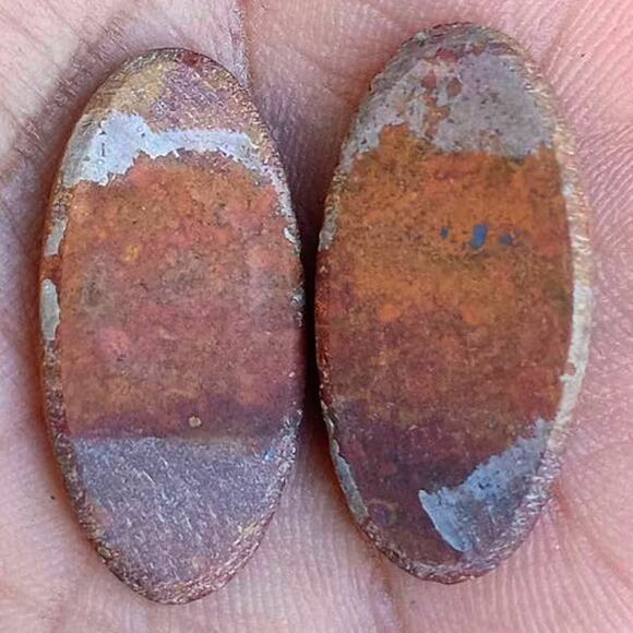 Natural Lava Bloodstone Matched Cabochon Pair!! - Picture 2 of 2